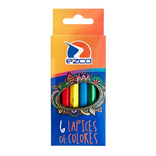 [EZCOPINT6C] Lápices de colores Ezco cortos de 6 colores