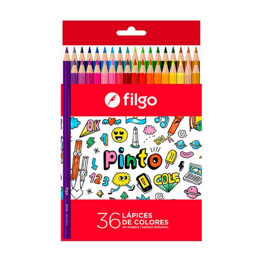 [FILGOPINT36SUR] Lápices de colores Filgo Cole largos, caja de 36 colores