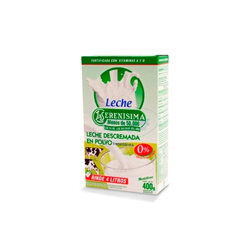 [LSLECHE400G] Leche en polvo descremada La Serenísima, 400g.