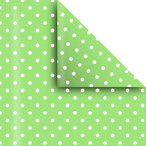 [PAPLUNARVECL] Papel Lunares plastificado verde claro, pack de 10 unidades