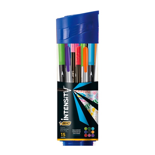 [BICKITVINBO15] Kit Bic Intensity Microfibras con Estuche de Regalo, 15 piezas (D)