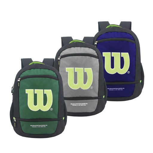 [LSDMOWIAH001] Mochila Wilson Sport gris | azul | verde, 18"