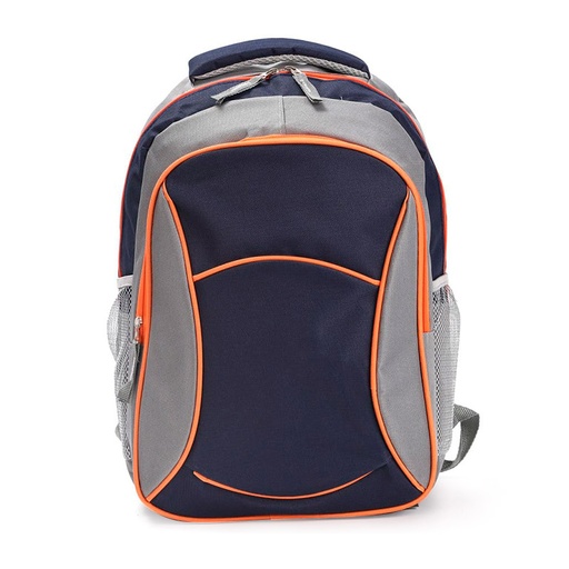 [MOCHRQSCHL19] Mochila escolar RQ School 17" azul y gris con borde naranja
