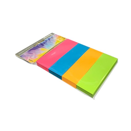 [MEMOFLUO2574] Notas Autoadhesivas flúo MemoFix, 25 x 74cm. pack de 4 blocks de 80 hojas