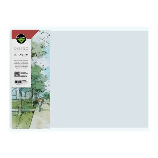 [PIZZPAPDISEÑA3] Hojas para dibujo Pizzini A3, 150g. 29.7 x 42cm. pack de 10 unidades