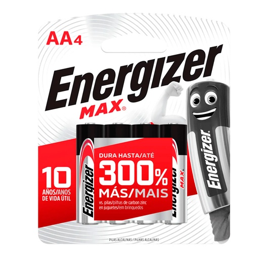 [ENERGIZERAAX4] Pilas Energizer AA, chica, blister de 4 unidades