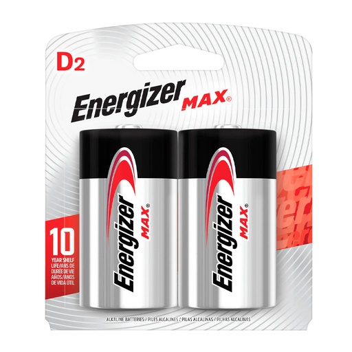 [ENERGIZERDX2] Pilas Energizer D, grande, blister de 2 unidades