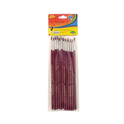 [VANORLRE2X12] Pincel redondo N°2 Van Orley, pack de 12 unidades