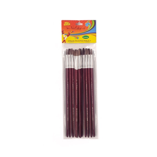 [VANORLRE6X12] Pincel redondo N°6 Van Orley, pack de 12 unidades