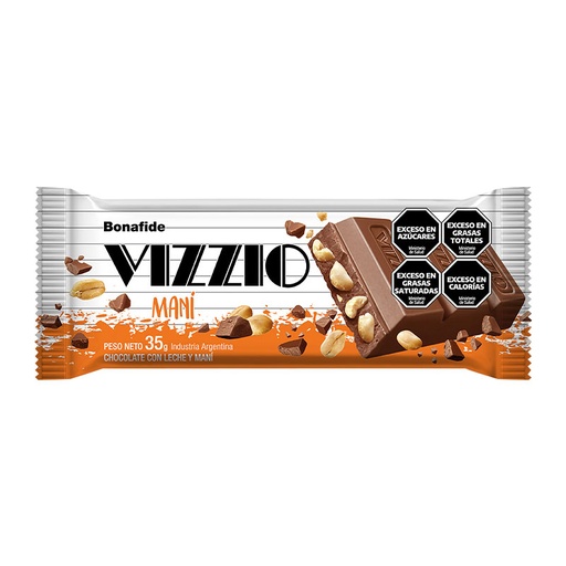 [VIZZIO20X35G] Chocolate Bonafide c/almendras Vizzio, 35g. caja de 20 unidades