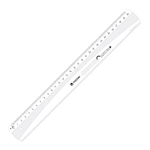 [PIZ171230UN] Regla acrílica Pizzini 1712, 30cm.