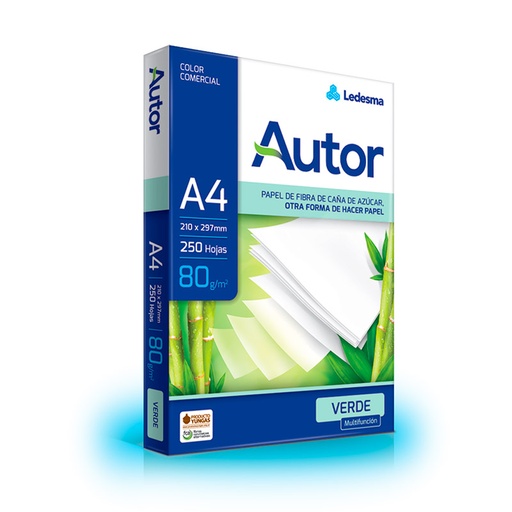 [AUTORA4VER80] Resma Autor A4 verde, 80g.