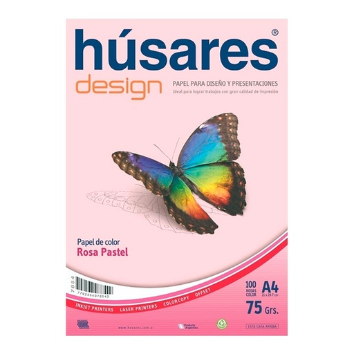 [HUSARES7854] Resma Húsares Design A4 rosa, 75g.