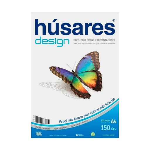 [HUSARES7858] Resma Húsares Design A4 150g. 100 Hs 7858 