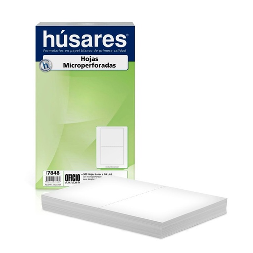 [HUSARESMIC75] Resma micropuntillada Húsares Oficio 75g. 500 Hs 7848