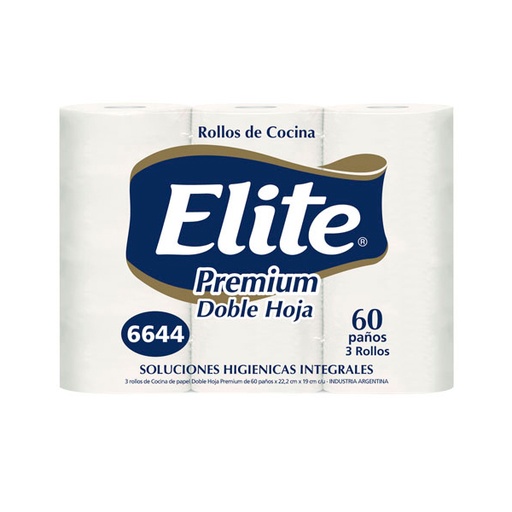 [ELITCOCINAX3] Rollo de cocina Susex Clásico, 3 rollos de 50 paños