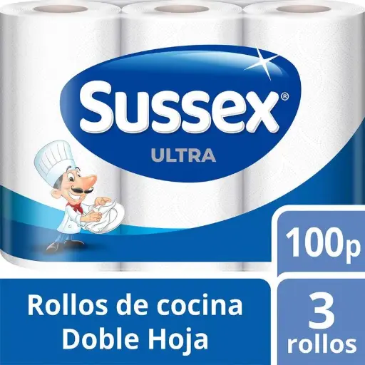 [SUSSEXCOCIX3] Rollo de cocina Sussex, 3 rollos 