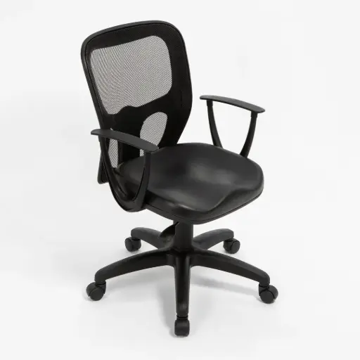 [INDIABRBASC] Silla Neumática con brazos India, negra