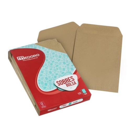 [NOKR1924X100] Sobre bolsa Kraft Medoro, 80g. 19 x 24cm. pack de 100 unidades