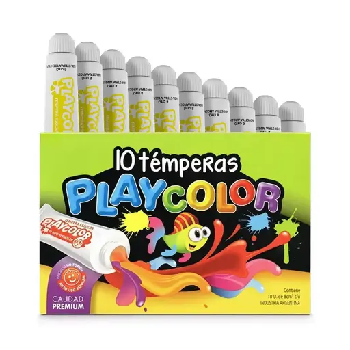 [PLAYTEM10AMA] Témpera Playcolor, 8cc. caja de 10 Amarillo medio 