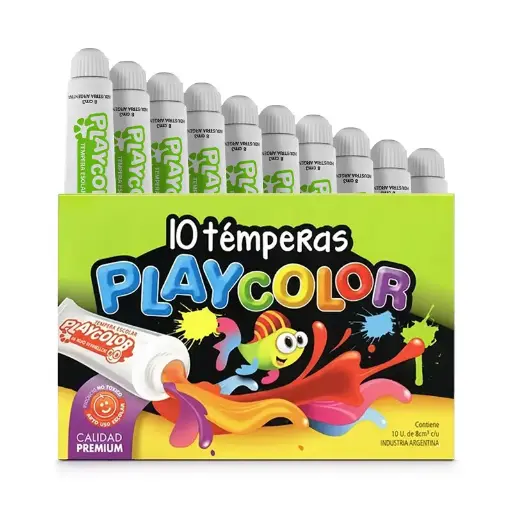 [PLAYTEM10VEC] Témpera Playcolor  Verde claro, 8cc. caja de 10 unidades