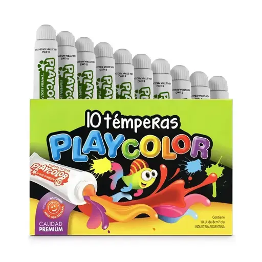 [PLAYTEM10VEO] Témpera Playcolor, 8cc. caja de 10 Verde oscuro