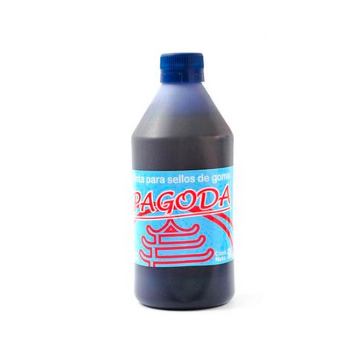 [PAGTISEL500N] Tinta para sellos de goma Pagoda negra, 500cc.