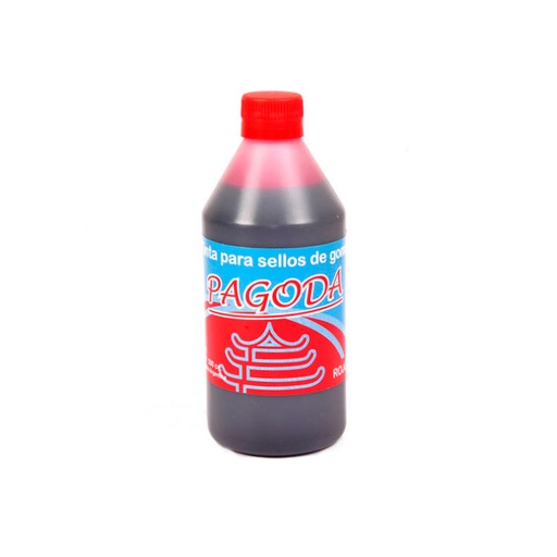 [PAGTISEL500R] Tinta para sellos de goma Pagoda roja, 500cc.