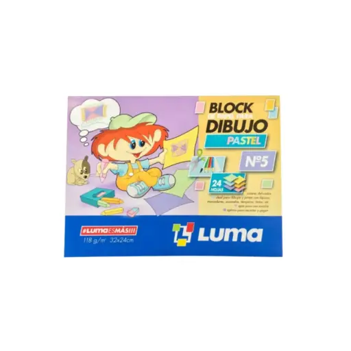 [LUMABKPAS5] Block de dibujo Luma N°5, 24 hojas Pastel