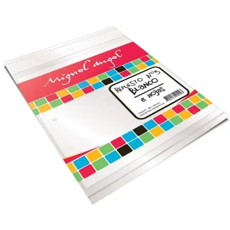 [MANGELREPBL3] Repuesto de Dibujo Miguel Angel N°3, 8 hojas blancas