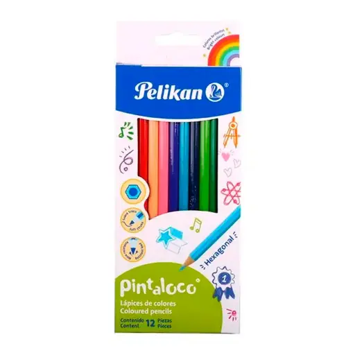 [PELIKPINT12L] Lápices de colores Pelikan largos, de 12 colores