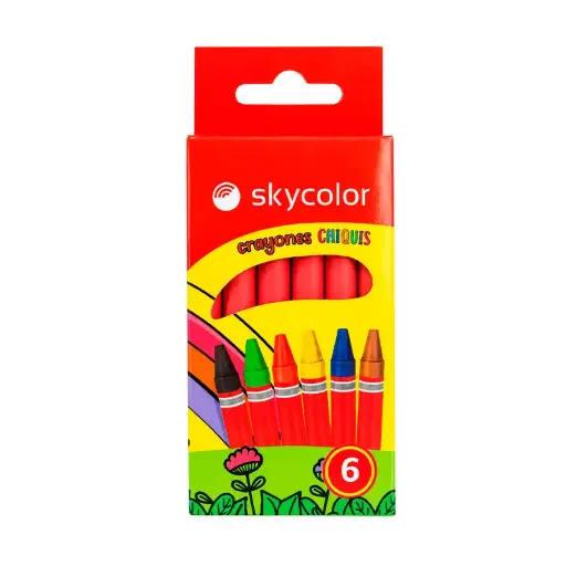 [SKYCCRAYX6] Crayones Skycolor, caja de 6 colores 