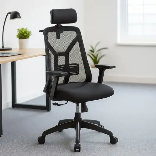 [TOKIOBZOCAB] Sillón Ergonómico C/Brazo + Cabezal Synchro negro Tokio