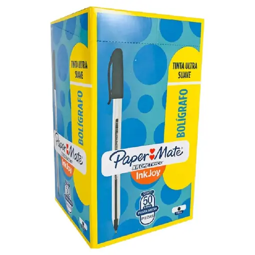 [COMBOPAPER100NE] Pack x 50 Bolígrafo Paper Mate Kilométrico InkJoy 100 punta de 1mm. negro