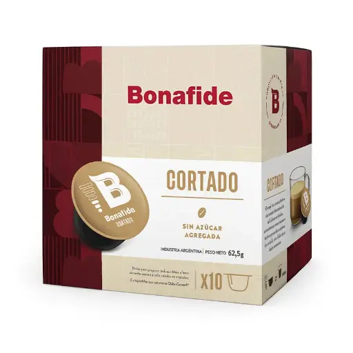 [BONAFCAPCORTDG] Cápsulas de Café Bonafide Cortado compatibles con Dolce Gusto, 10 unidades de 5g.