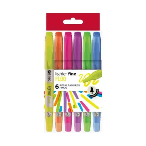 [FILGORESFINOX6] Resaltador Fino Filgo Lighter Flúo surtido x 6